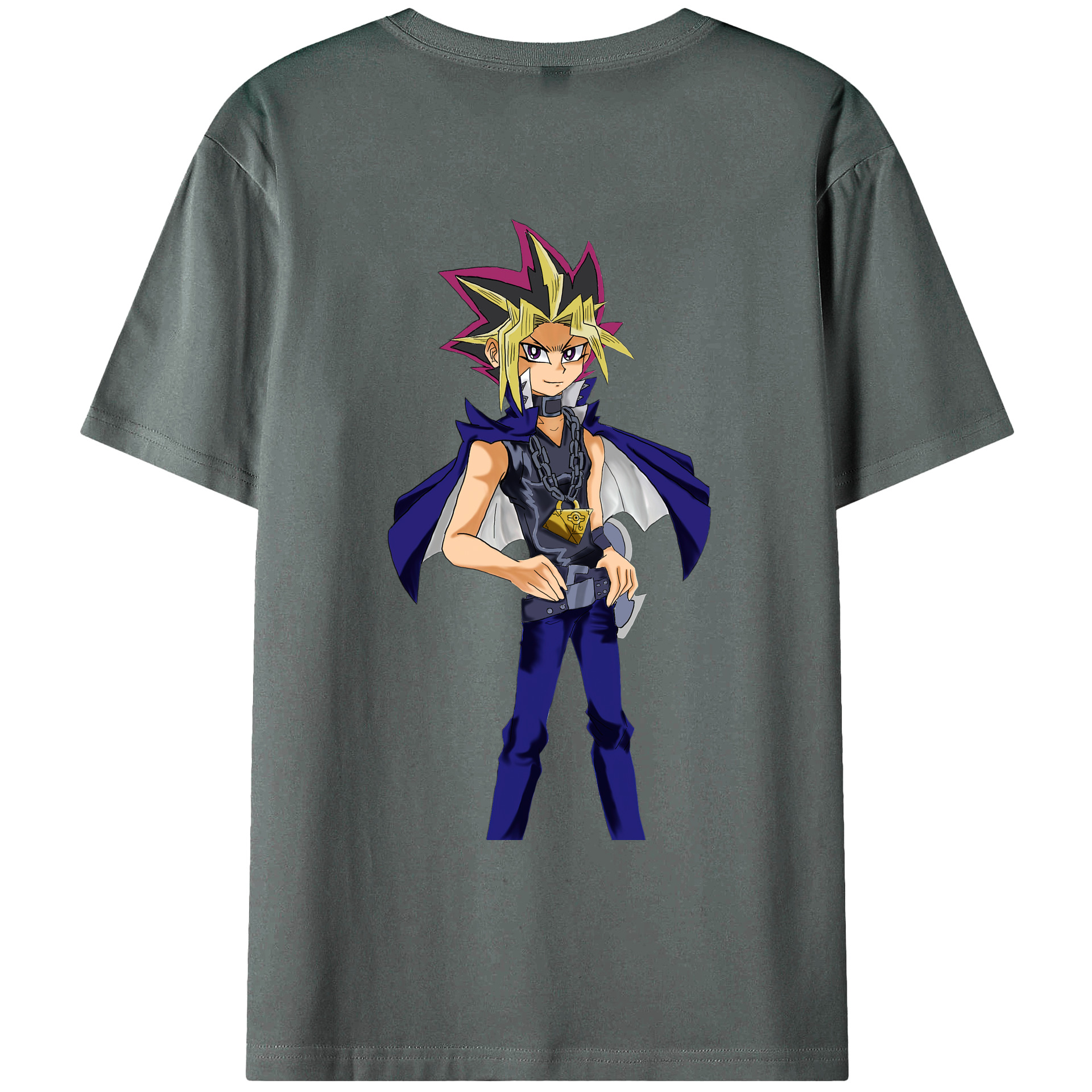 （画像用） 遊☆戯☆王 Yu-Gi-Oh! 綿100％ メンズ半袖Tシャツ（バックプリント） 通気性